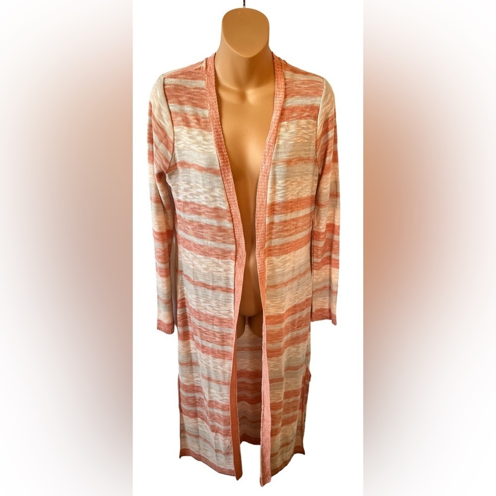 Maurice’s • NWT Peach & Tan Lightweight Duster Cardigan • Medium